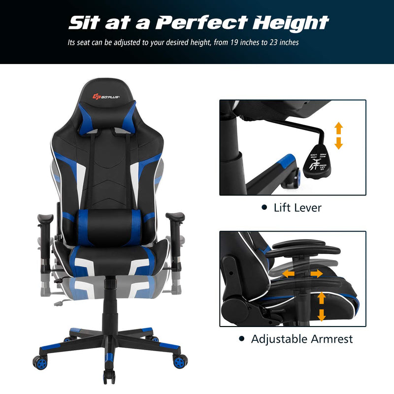Load image into Gallery viewer, Goplus Gaming Desk &amp; Chair Combo Set, Racing Style Home Office Chair &amp; Desk w/Cup Holder, Headphone Hook &amp; Mouse Pad - GoplusUS
