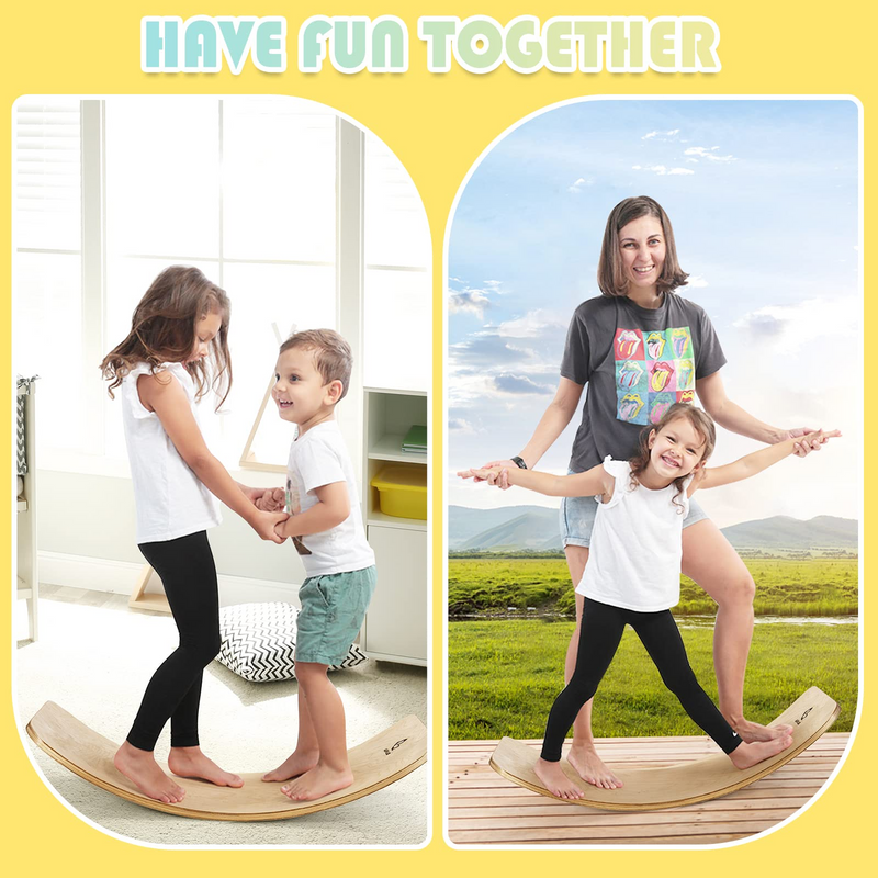 Load image into Gallery viewer, 35Inch Wooden Balance Board for Kids &amp; Adults Support 660LBS - GoplusUS
