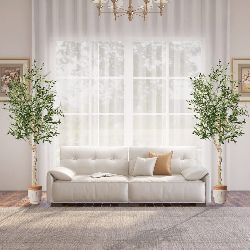 Load image into Gallery viewer, Goplus 6ft Artificial Olive Tree, Tall Fake Potted Olive Silk Tree with Planter
