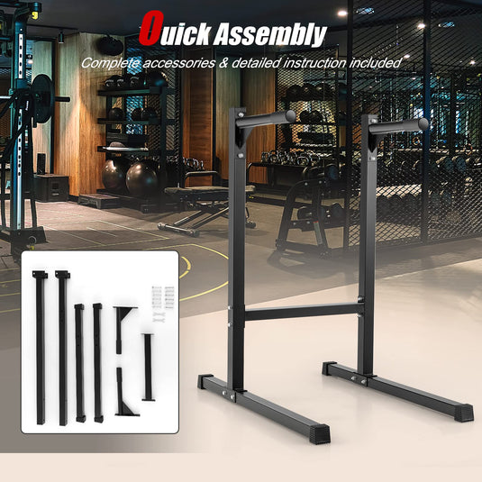 Goplus Multifunctional Dip Stand Dip Station, 600 LBS Capacity Heavy Duty Dip Bar Push Up Bar