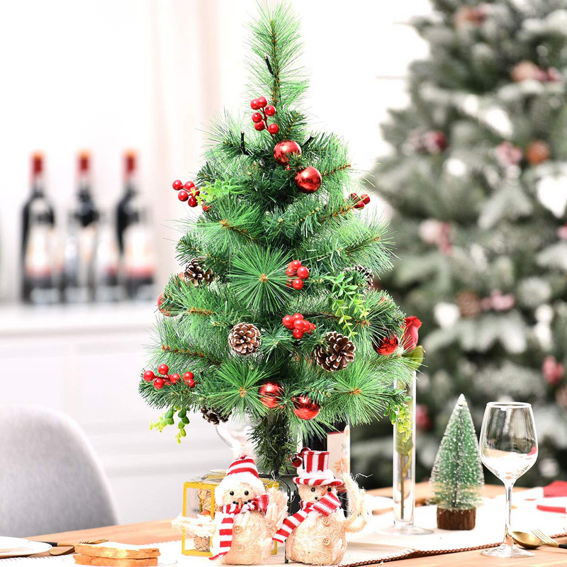 Load image into Gallery viewer, Goplus Set of 2 Pathway Christmas Trees, 2FT Pre-Lit Artificial Xmas Trees - GoplusUS
