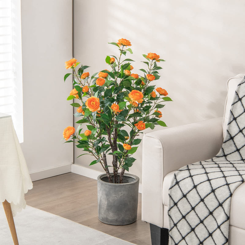 Load image into Gallery viewer, 40&quot; Artificial Camellia Tree - Goplus
