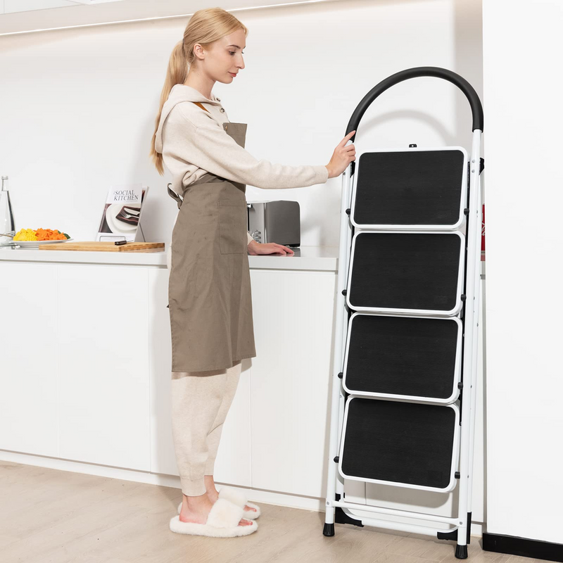 Load image into Gallery viewer, Goplus 4 Step Ladder, Folding Step Stool for Adults with Wide Non-Slip Pedal and Comfort Handgrip for Kitchen Closet Office - GoplusUS
