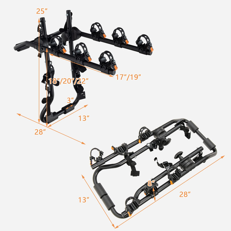 Load image into Gallery viewer, Goplus 3-Bike Mounted Rack, Trunk Mount Bike Rack with Adjustable Length and Angle
