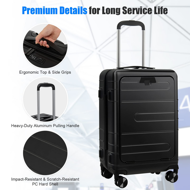 Load image into Gallery viewer, Goplus Carry On Luggage, 20 Inch PC Hardside Suitcase with Front Pocket - GoplusUS
