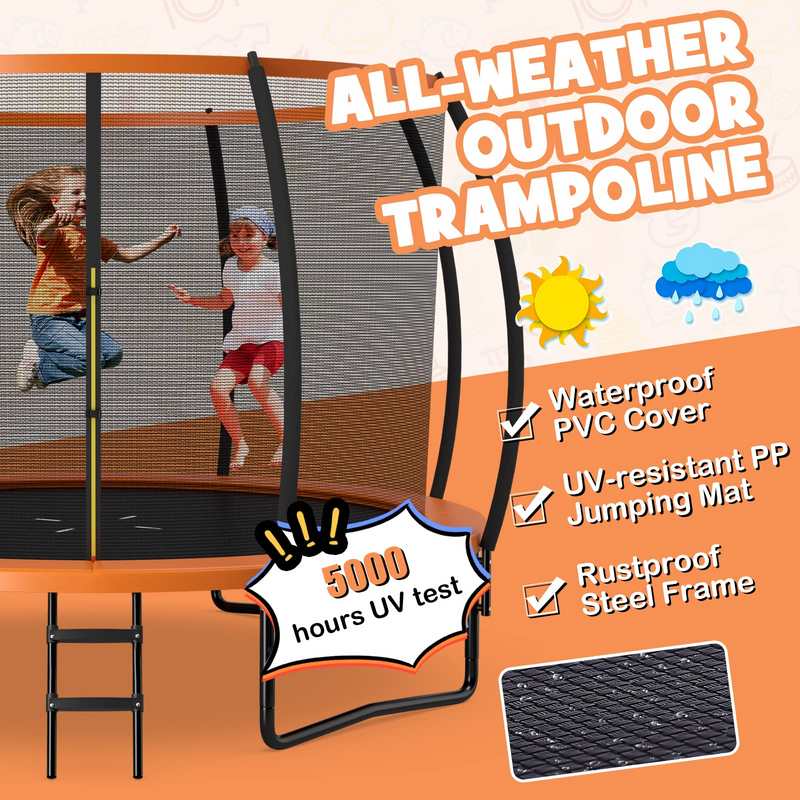 Load image into Gallery viewer, Goplus Recreational Trampolines 8FT 10FT 12FT, 400LBS Bearing Outdoor Trampoline with Enclosure - GoplusUS
