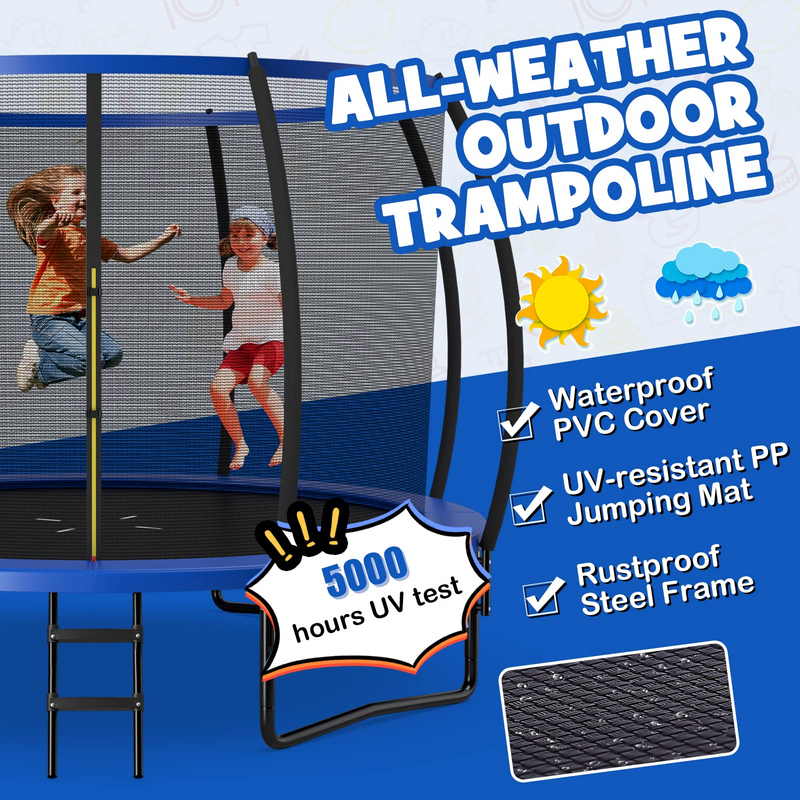 Load image into Gallery viewer, Goplus Recreational Trampolines 8FT 10FT 12FT, 400LBS Bearing Outdoor Trampoline with Enclosure - GoplusUS
