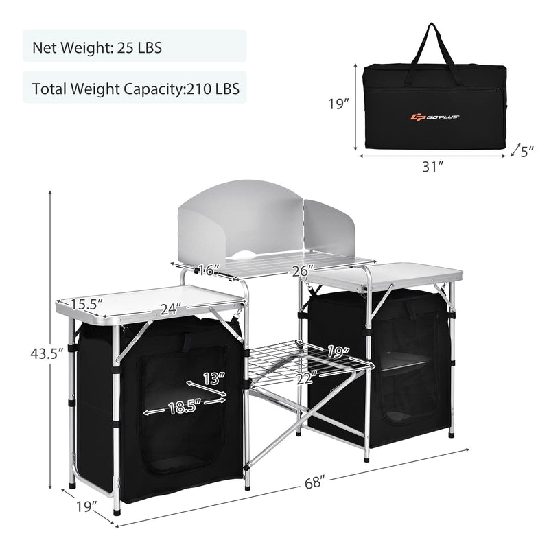 Load image into Gallery viewer, Goplus Folding Camping Kitchen Table with Storage - GoplusUS
