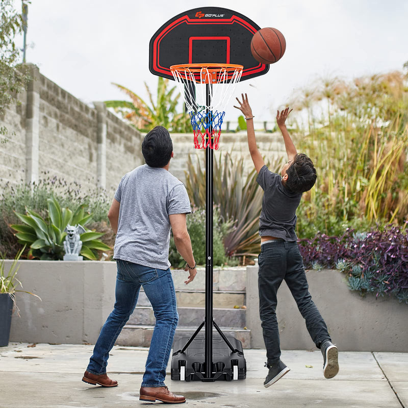 Load image into Gallery viewer, Goplus Portable Basketball Hoop Outdoor, 6.3FT-8.1FT Height Adjustable 5-Level Basketball Stand System with Shatterproof Backboard - GoplusUS
