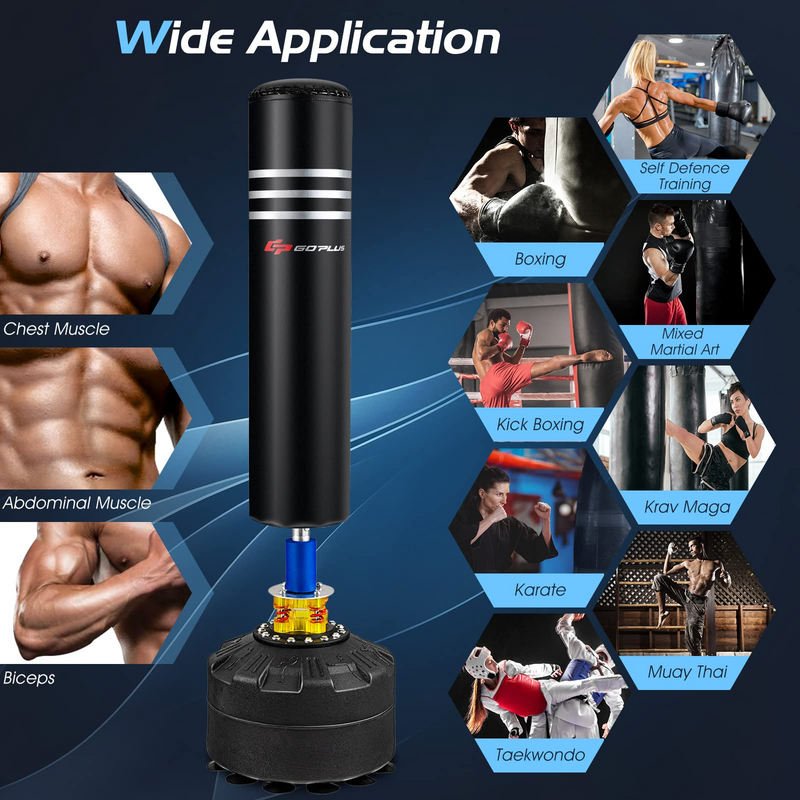 Load image into Gallery viewer, Goplus Freestanding Punching Bag 70&quot;, 220lbs Heavy Boxing Bag with Gloves, Shock Absorber, 12 Suction Cup Base - GoplusUS
