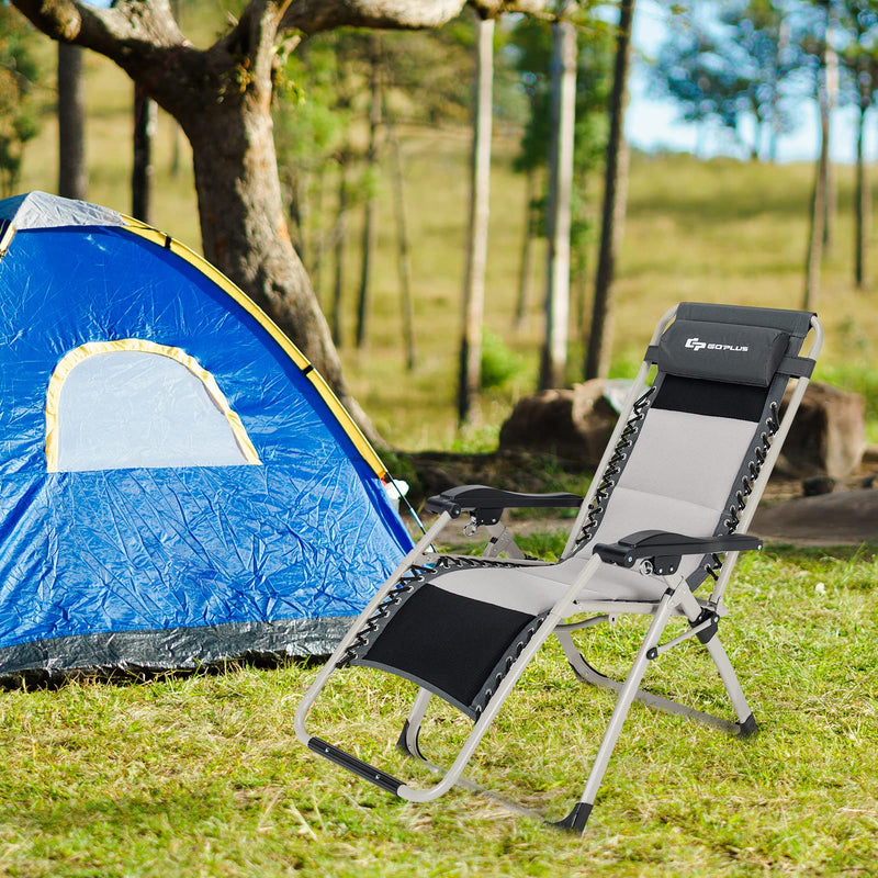 Load image into Gallery viewer, Folding Zero Gravity Chair, Removable Head Pillow, 660 lbs Weight Capacity - GoplusUS
