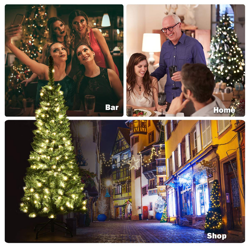 Load image into Gallery viewer, Goplus Prelit Pencil Christmas Tree, 4.5FT Premium Hinged Fir Tree - GoplusUS
