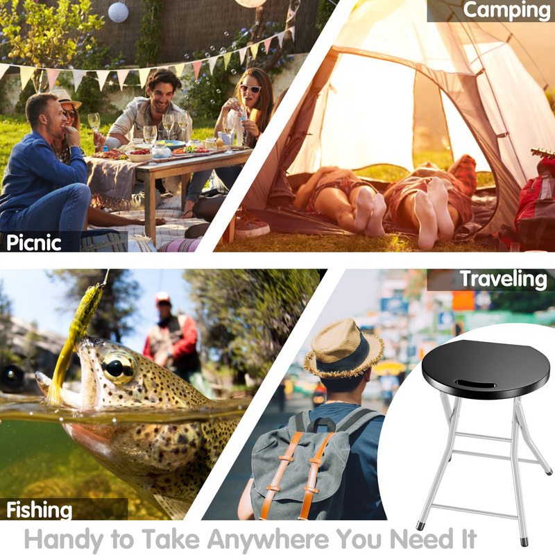 Load image into Gallery viewer, Goplus Folding Stool, 28 inch Foldable Camping Stool for Adults with 330 lb Capacity - GoplusUS
