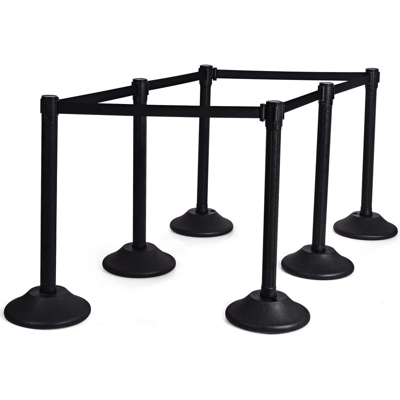 Load image into Gallery viewer, 2Pcs Stanchion Post, Crowd Control Rope Barrier with 6.3 Foot Retractable Belt - GoplusUS
