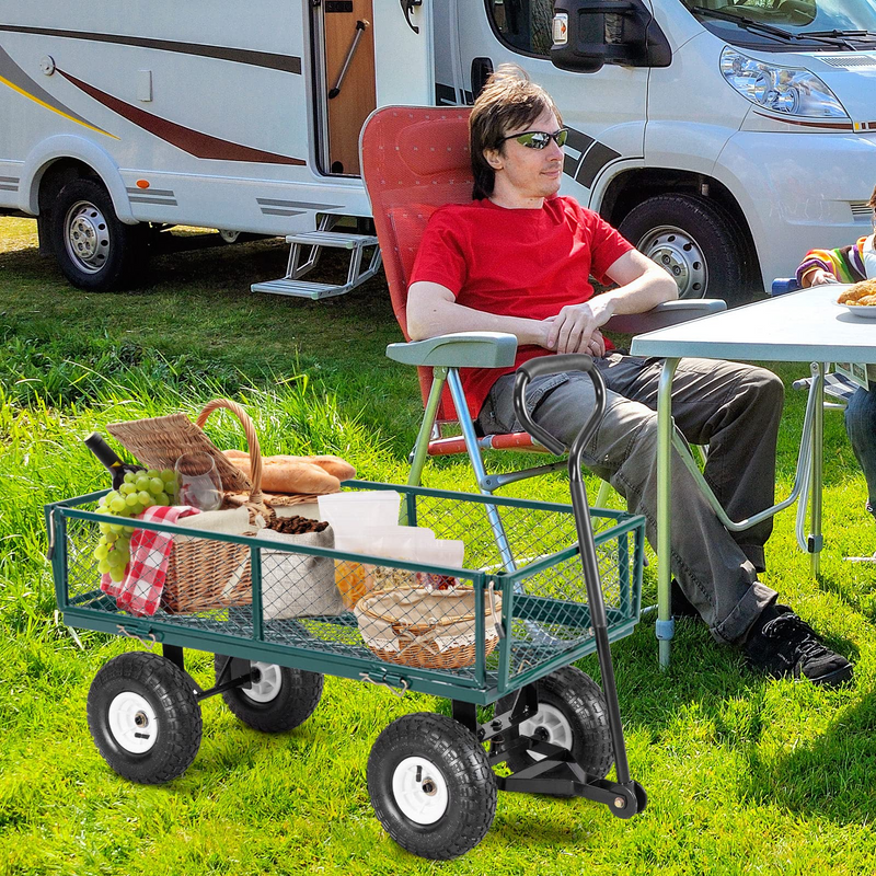 Load image into Gallery viewer, Goplus Steel Garden Cart, Outdoor Utility Wagon with Removable Sides, Heavy Duty 440LBS Capacity - GoplusUS
