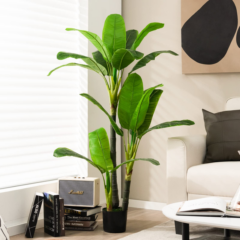 Load image into Gallery viewer, Goplus 5ft Bird of Paradise Artificial Plant, Fake Tropical Palm Tree with 18 Large Leaves - GoplusUS
