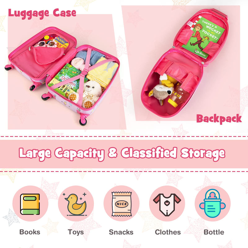 Load image into Gallery viewer, Goplus 2PC Kids Luggage, 12&quot; &amp; 16&quot; Kids Carry On Luggage Set, Lightweight Spinner Suitcases for Boys and Girls - GoplusUS
