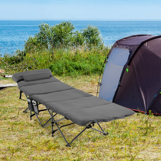 Goplus Camping Cot, Folding Camping Cot with Mattress, Pillow - GoplusUS
