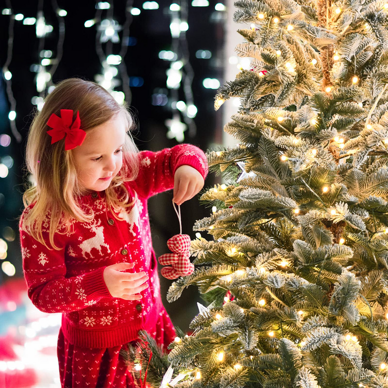 Load image into Gallery viewer, Goplus 6ft Pre-lit Pencil Christmas Tree, Snow Flocked Artificial Slim Tree w/ 250 Warm White LED Lights - GoplusUS
