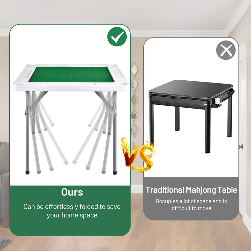 Load image into Gallery viewer, 35&quot; Folding Mahjong Table | Portable Square Poker Table w/Wear-Resistant PVC Desktop - GoplusUS
