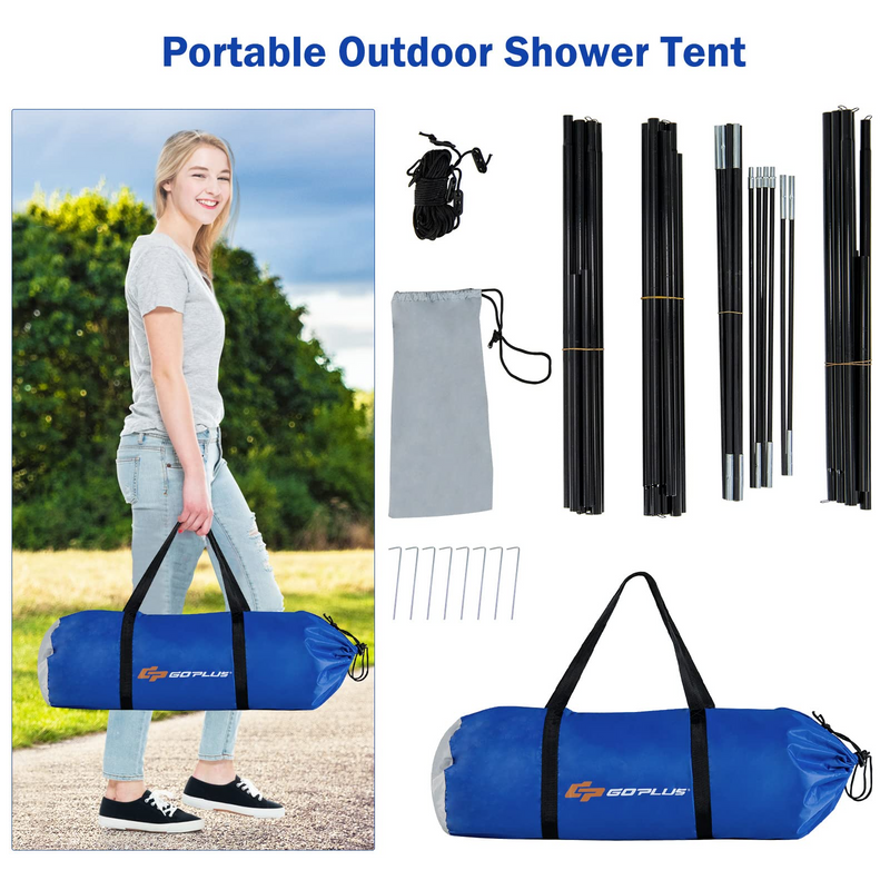 Load image into Gallery viewer, Goplus 2 Rooms Shower Tent, Oversize Outdoor Privacy Shelter Tent with Carrying Bag - GoplusUS
