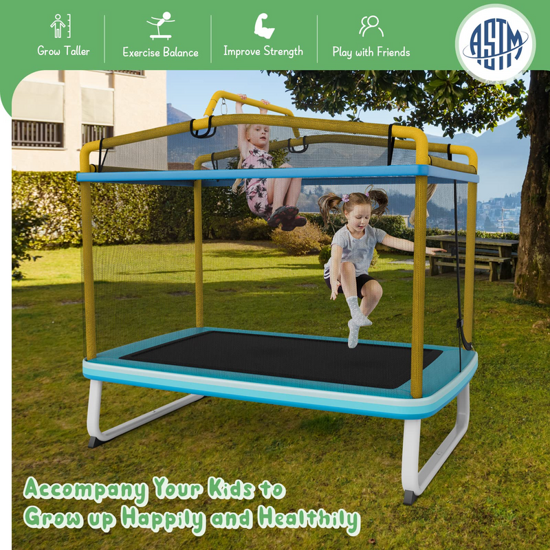 Load image into Gallery viewer, Goplus 3-in-1 6FT Kids Trampoline with Swing and Horizontal Bar, Mini Toddler Trampoline w/ Enclosure Safety Net - GoplusUS
