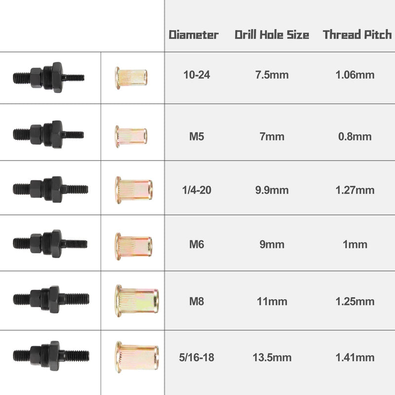 Load image into Gallery viewer, 13&quot; Rivet Nut Tool Kit with 6 Metric &amp; SAE Mandrels-M5, M6, M8 - GoplusUS
