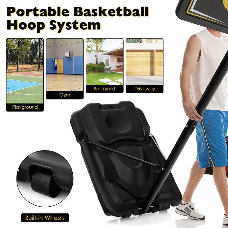 Load image into Gallery viewer, Goplus Portable Basketball Hoop Outdoor Indoor, 4.25-10FT 12-Level Adjustable Basketball Goal - GoplusUS
