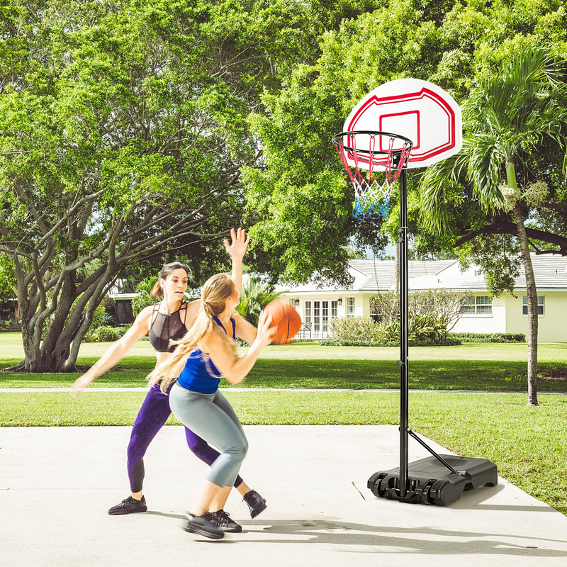 Load image into Gallery viewer, Goplus Portable Basketball Hoop, 6.4-8.7 FT Height Adjustable Basketball System with 2 Nets - GoplusUS
