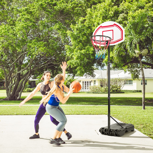Goplus Portable Basketball Hoop, 6.4-8.7 FT Height Adjustable Basketball System with 2 Nets - GoplusUS