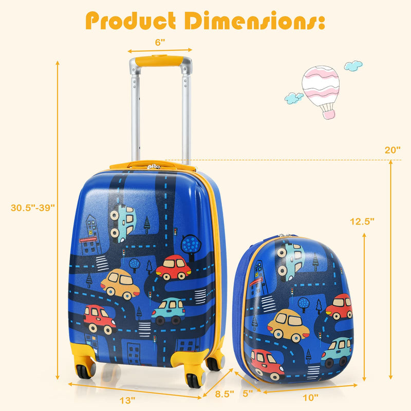 Load image into Gallery viewer, Kids Luggage Set, 12&quot; &amp; 18&quot; Kids Carry On Luggage Set - GoplusUS
