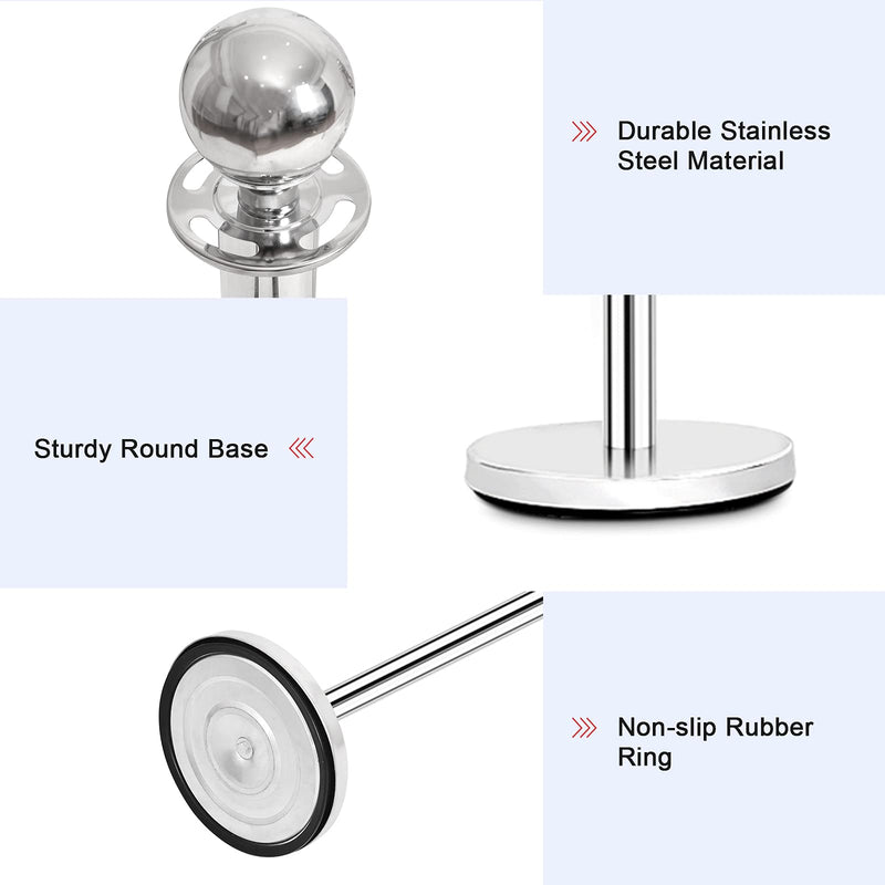 Load image into Gallery viewer, Goplus 6Pcs Stanchion Set, Round Top Polished Stainless Stanchions Posts Queue Pole - GoplusUS
