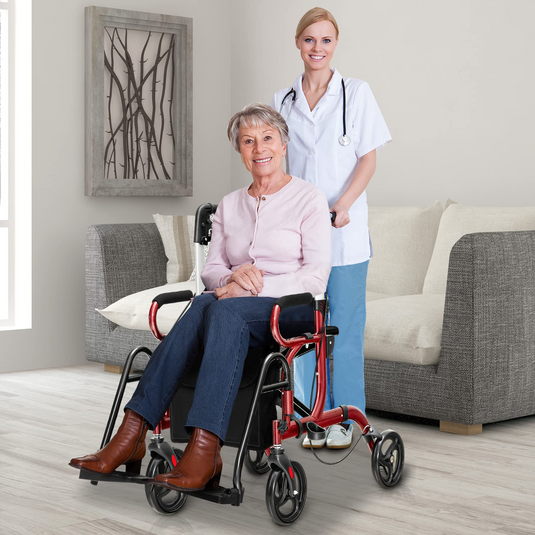 Goplus 2 in 1 Rollator Walker for Seniors, Medical Walker with Seat - GoplusUS
