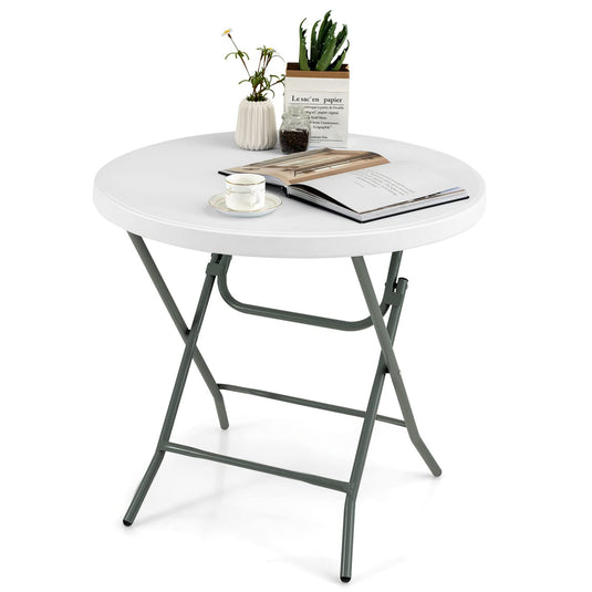 Goplus 32'' Round Folding Table, Foldable Plastic Card Table - GoplusUS
