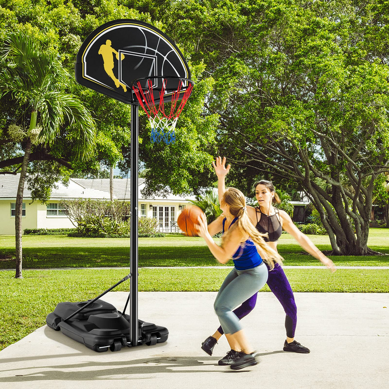 Load image into Gallery viewer, Goplus Portable Basketball Hoop Outdoor Indoor, 4.25-10FT 12-Level Adjustable Basketball Goal - GoplusUS
