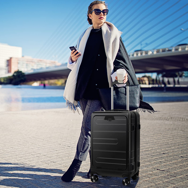 Load image into Gallery viewer, Goplus Carry On Luggage, 20 Inch PC Hardside Suitcase with Front Pocket - GoplusUS
