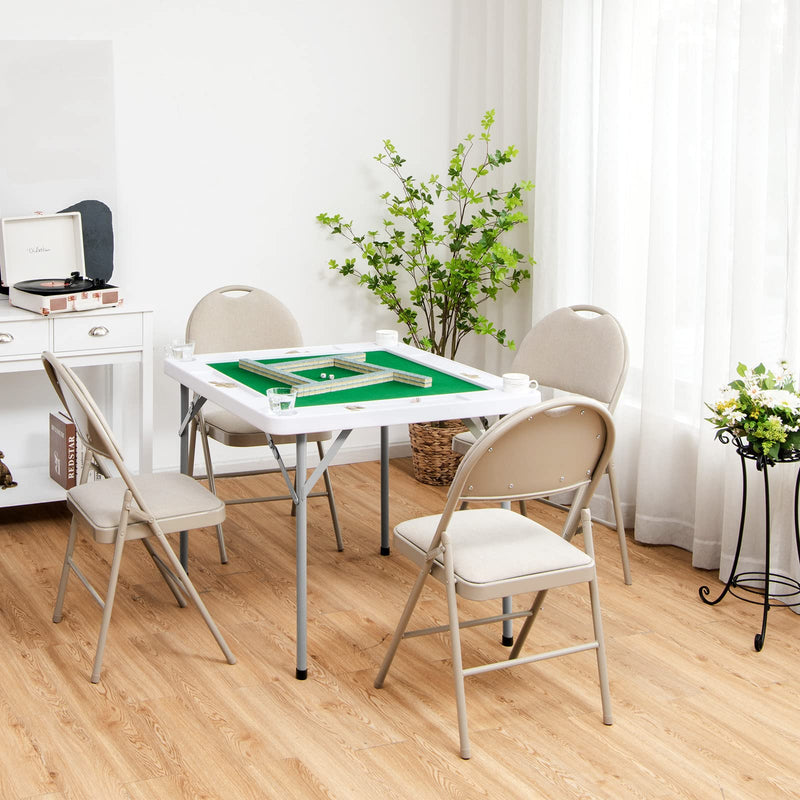 Load image into Gallery viewer, 35&quot; Folding Mahjong Table | Portable Square Poker Table w/Wear-Resistant PVC Desktop - GoplusUS
