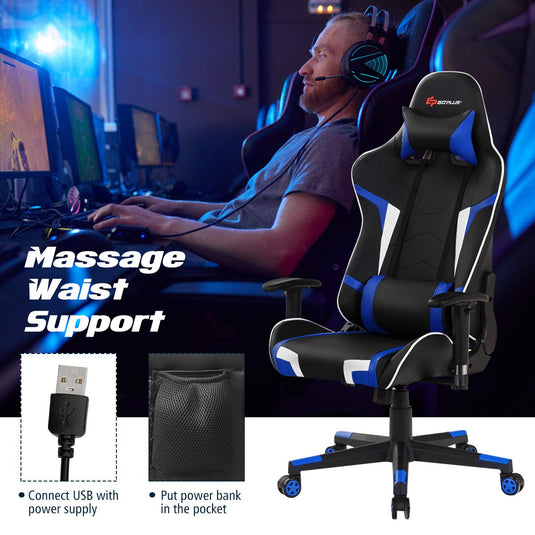 Goplus Gaming Desk & Chair Combo Set, Racing Style X Shaped E-Sport Gamer Desk & PVC Computer Chair - GoplusUS