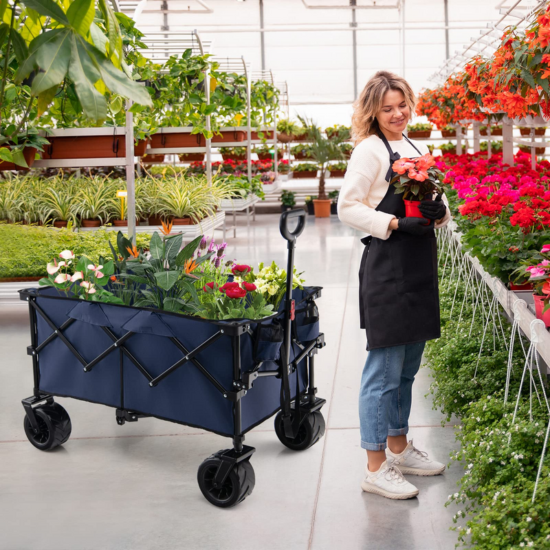 Load image into Gallery viewer, Goplus Collapsible Wagon Cart, Foldable Heavy Duty Utility Wagon with Adjustable Handle - GoplusUS
