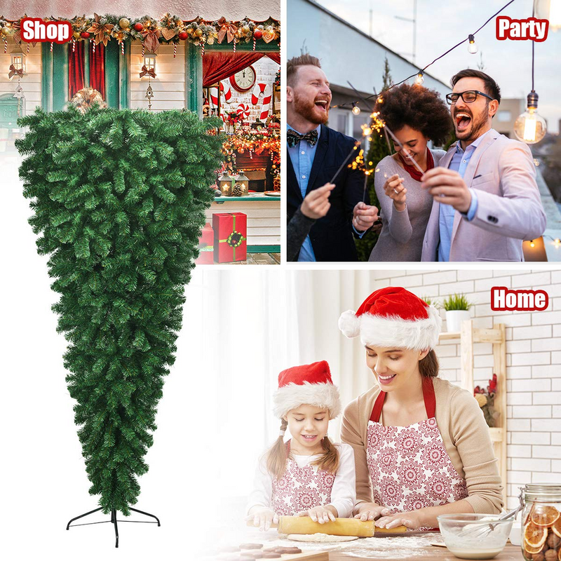 Load image into Gallery viewer, Goplus 7FT Upside Down Tree, Artificial Christmas Tree with Metal Stand - GoplusUS
