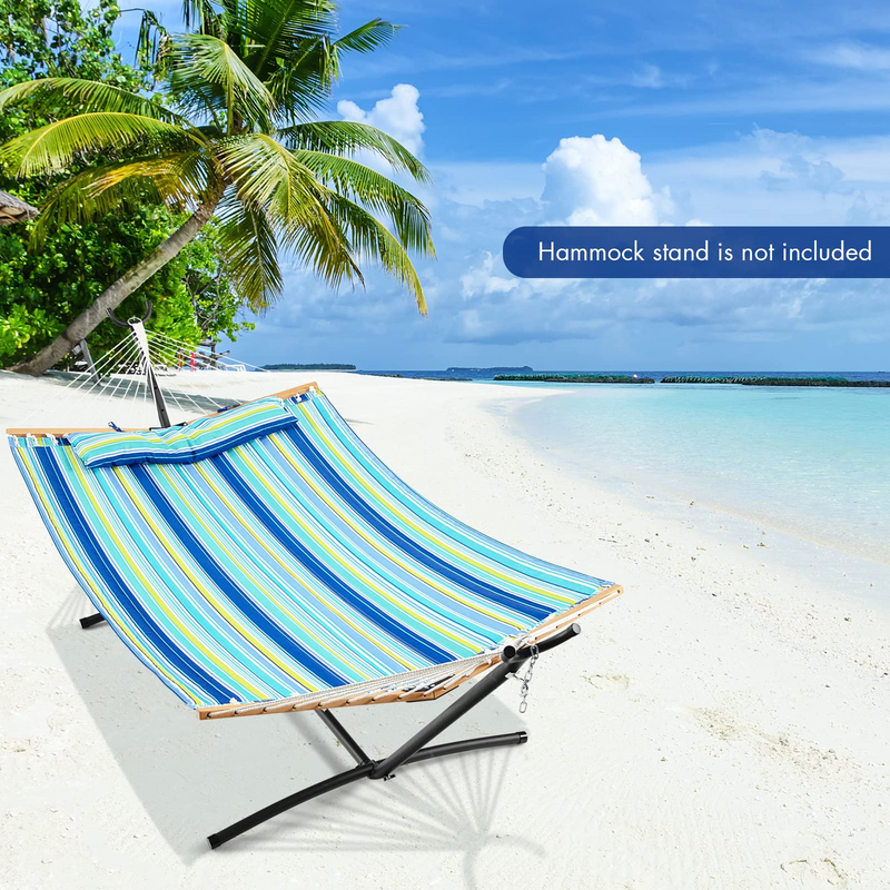 Load image into Gallery viewer, Goplus 10.5 FT Hammock, Quilted 2 Person Hammock w/Detachable Pillow, 495LBS Capacity - GoplusUS
