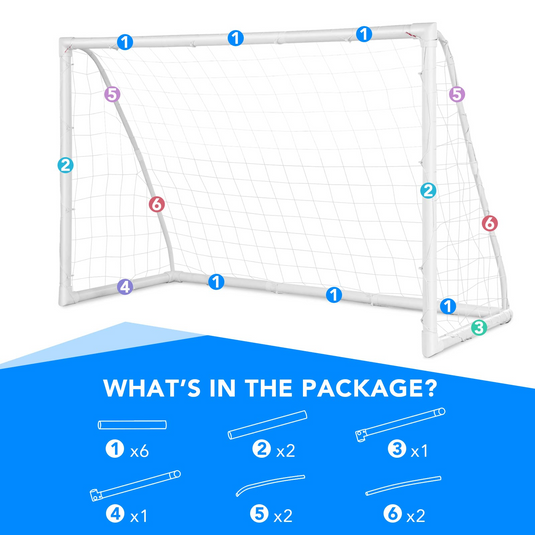 Goplus Soccer Goal, 6 FT x 4 FT Soccer Net with Strong PVC Frame - GoplusUS