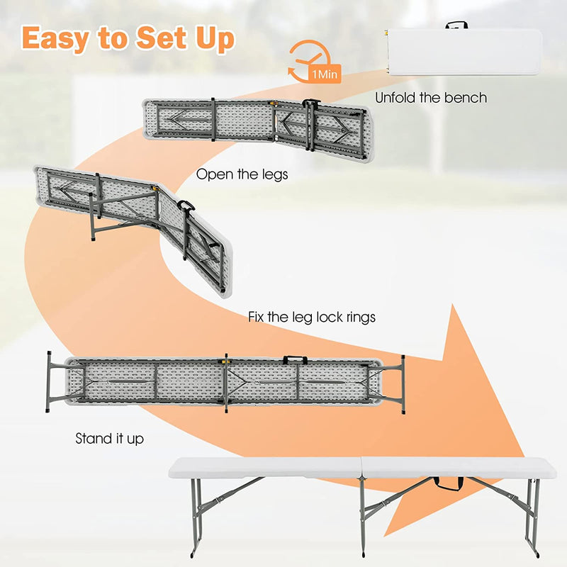 Load image into Gallery viewer, Goplus 6 FT 3-Piece Portable Picnic Table Bench Set, Weather-Resistant Plastic Folding Picnic Tables with Benches
