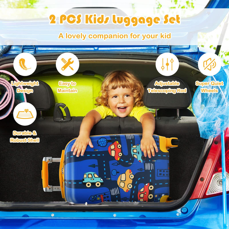 Load image into Gallery viewer, Kids Luggage Set, 12&quot; &amp; 18&quot; Kids Carry On Luggage Set - GoplusUS
