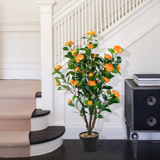 40" Artificial Camellia Tree - Goplus