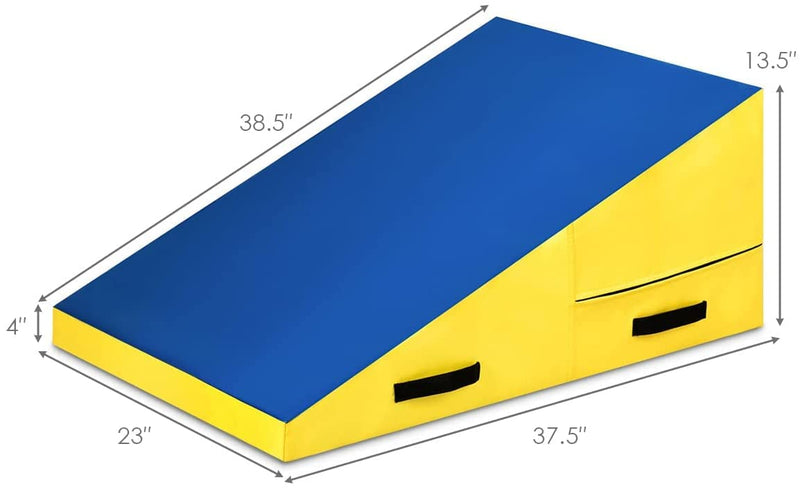 Load image into Gallery viewer, Goplus Gymnastics Mat, Incline Wedge Ramp w/Carrying Handles for Tumbling Aerobic Exercise Home and Gym

