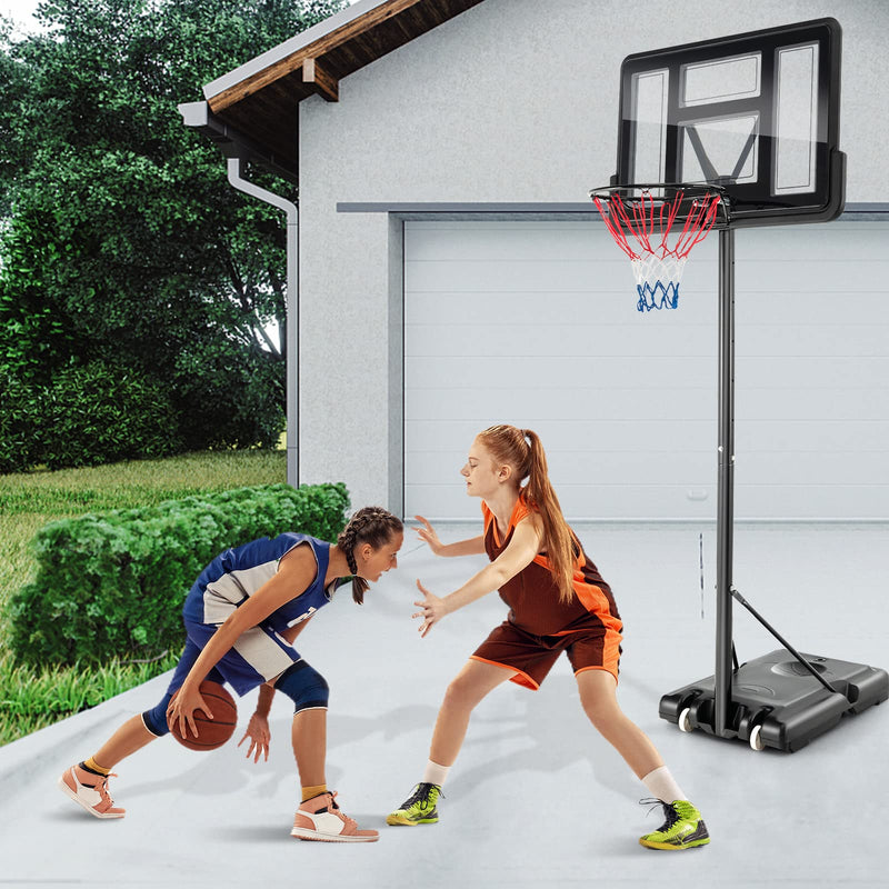 Load image into Gallery viewer, Goplus Portable Basketball Hoop Outdoor, 4.25-10FT 12-Level Height Adjustable Basketball Goal System - GoplusUS
