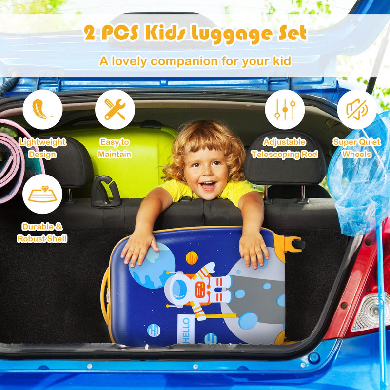 Load image into Gallery viewer, 2PC Kids Luggage, 12&quot; &amp; 16&quot; Kids Carry On Luggage Set - GoplusUS
