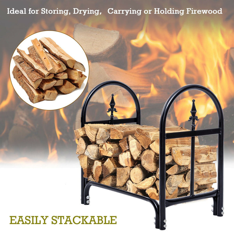 Load image into Gallery viewer, Firewood Log Rack Indoor Outdoor Fireplace Storage Holder (2 Feet) - GoplusUS
