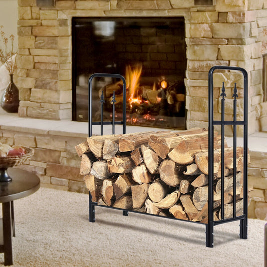 Firewood Log Rack Indoor Outdoor Fireplace Storage Holder - GoplusUS
